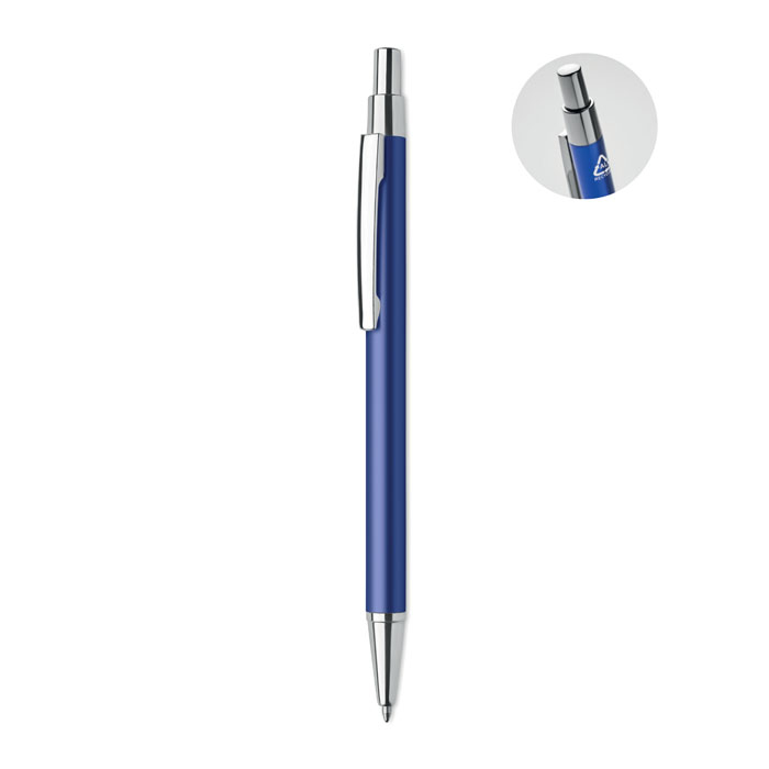 Stylo bille personnalisable aluminium recyclé Bleu royal